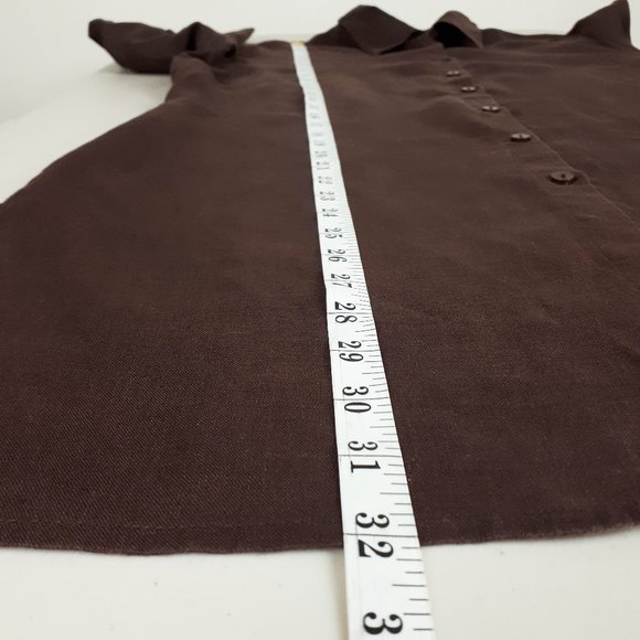 Alice Blue Button Down Brown Linen Tunic - Picture 8 of 15